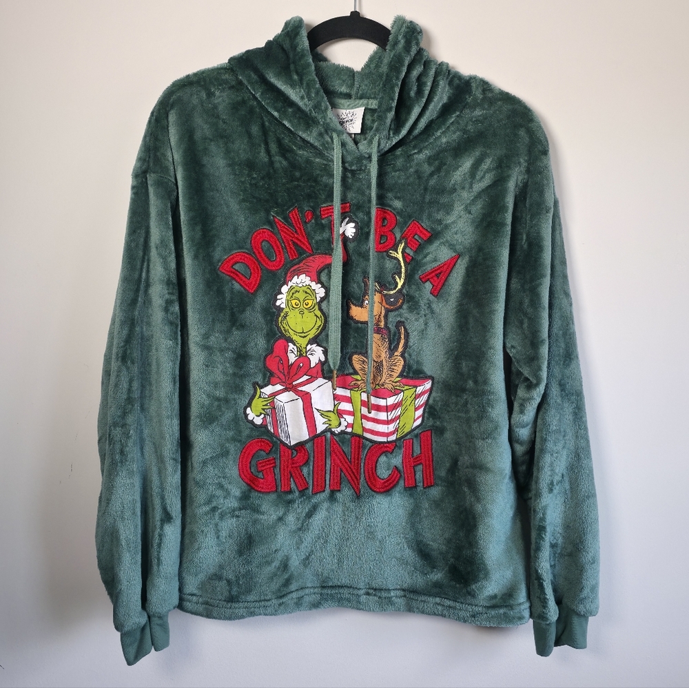 The Grinch Fleece Hoodie Oversized Green Sz XS